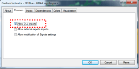 MT5 Allow DLL imports setting